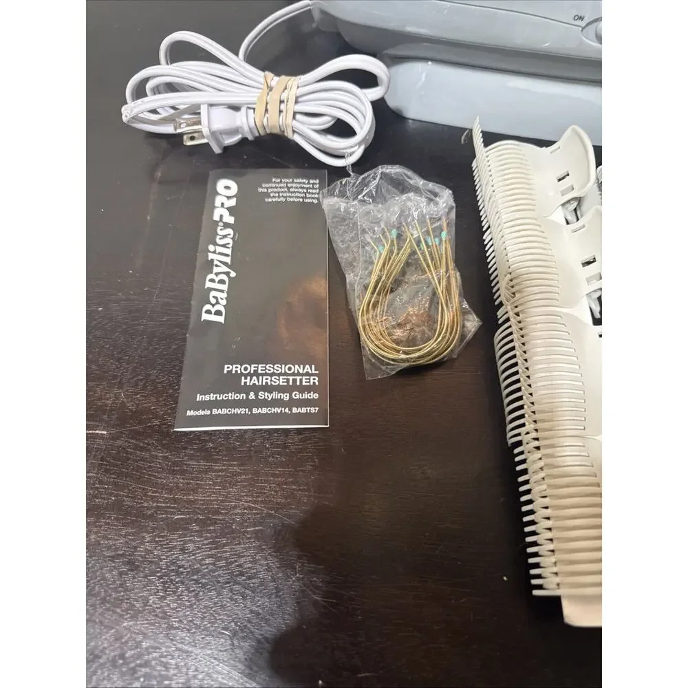 BaByliss Ceramic Hair Setter with White and Gray Rollers and Clips